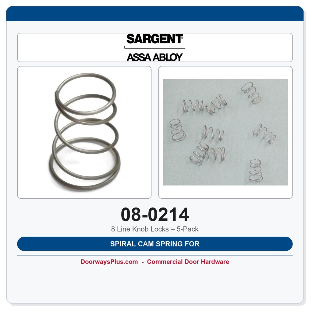 Sargent 08-0214 Spiral Cam Spring | 8 Line, 5-Pack
